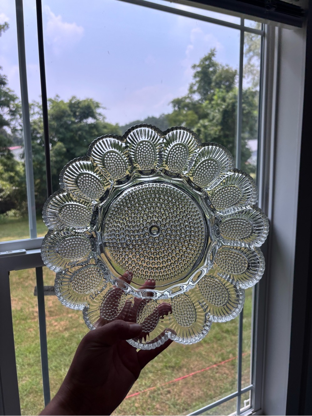 Indiana Glass Hobnail Egg Plate